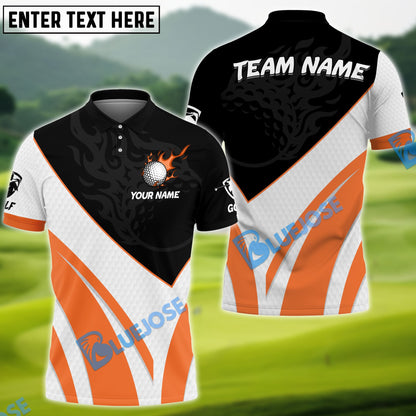 Frenzidea Golf Fire Ball Plus Customized Name, Team Name 3D Shirts (3 Colors)