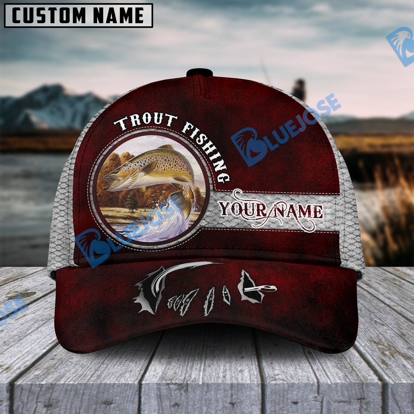 Frenzidea Happy Fishing Trout Fish Personalized Cap