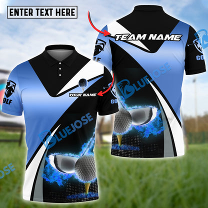 Frenzidea Golf Fire Stand Customized Name, Team Name 3D Shirts ( 4 Colors )