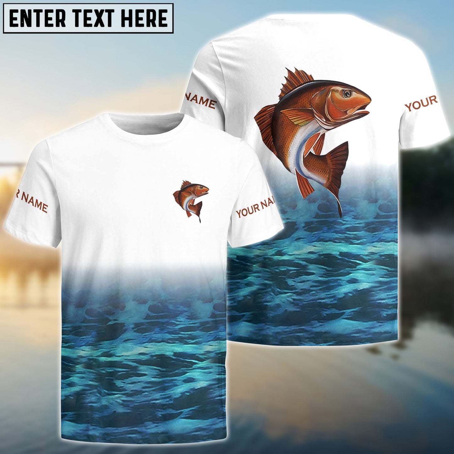 Frenzidea Personalized Redfish Fishing 3D Shirt