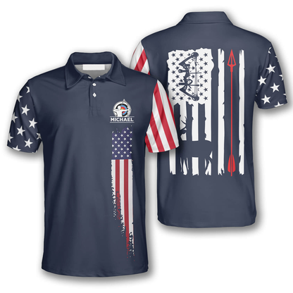 Frenzidea Navy American Flag Archery Personalized Unisex Shirt