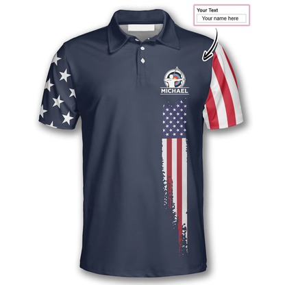 Frenzidea Navy American Flag Archery Personalized Unisex Shirt