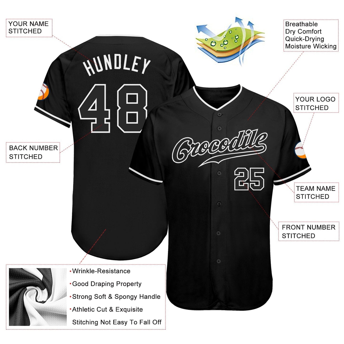 Frenzidea Custom Black Black-White Authentic Baseball Jersey