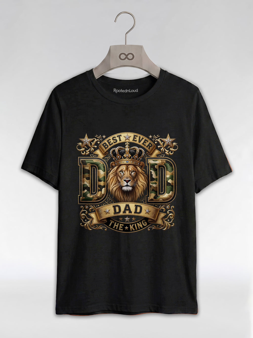 Best Ever Black Dad: Lion King Crown Graphic T-Shirt - RootednLoud