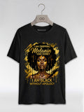 Dripping Melanin and Honey: Black Queen Gold Edition Graphic T-Shirt - RootednLoud
