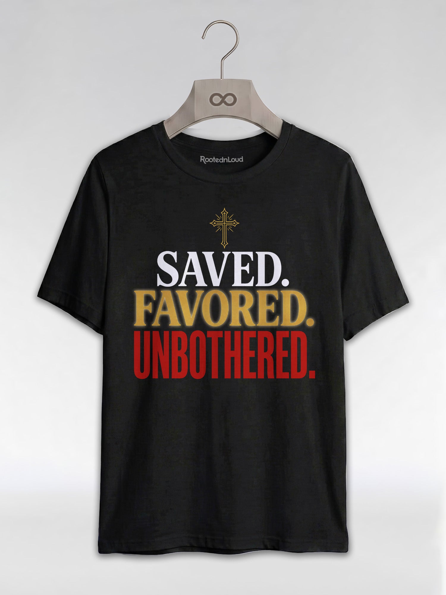 Saved Favored Unbothered T-Shirt: Christian Faith Graphic T-Shirt - RootednLoud