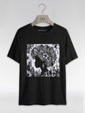 Black Queen: Artistic Silhouette Floral Graphic T-Shirt - RootednLoud