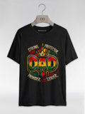 Black Dad Strong Protector Leader Crown Graphic T-Shirt - RootednLoud