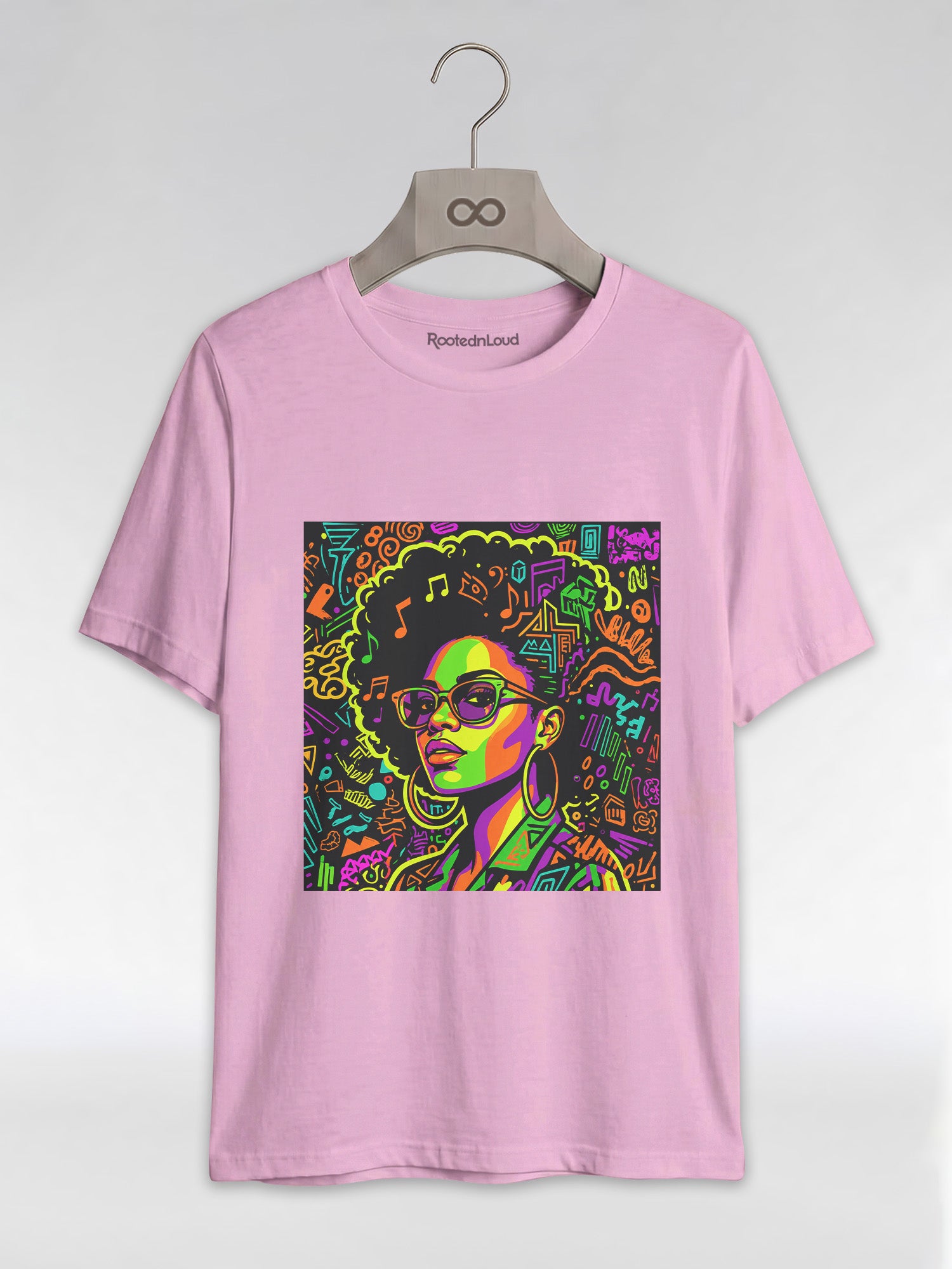 Black Girl Magic: Musical Neon Pop Art Graphic T-Shirt - RootednLoud