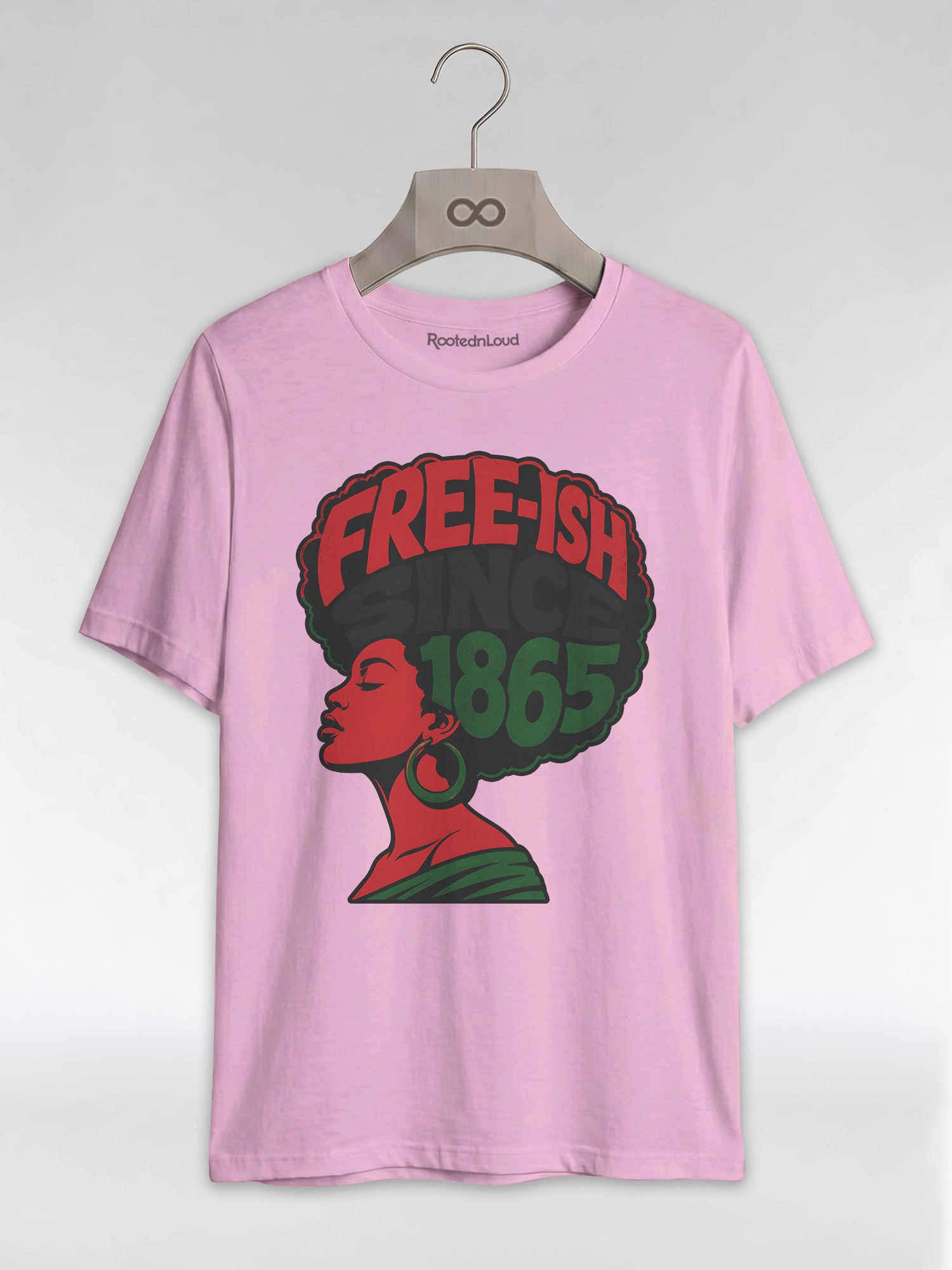 Free-ish Since 1865: Juneteenth Afro Silhouette Graphic T-Shirt - RootednLoud