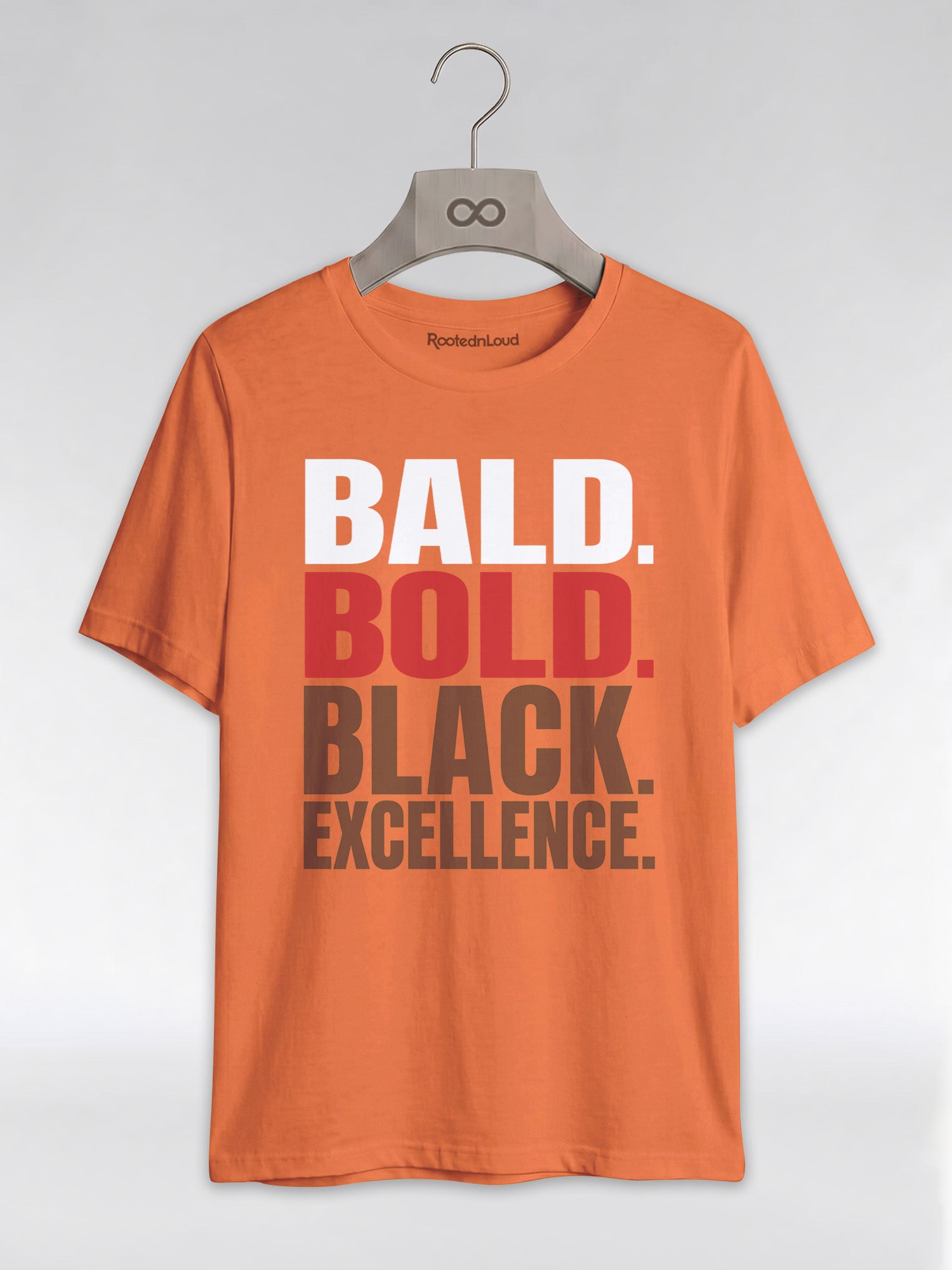 Bald & Bold: Black Excellence Typography Empowerment Graphic T-Shirt - RootednLoud