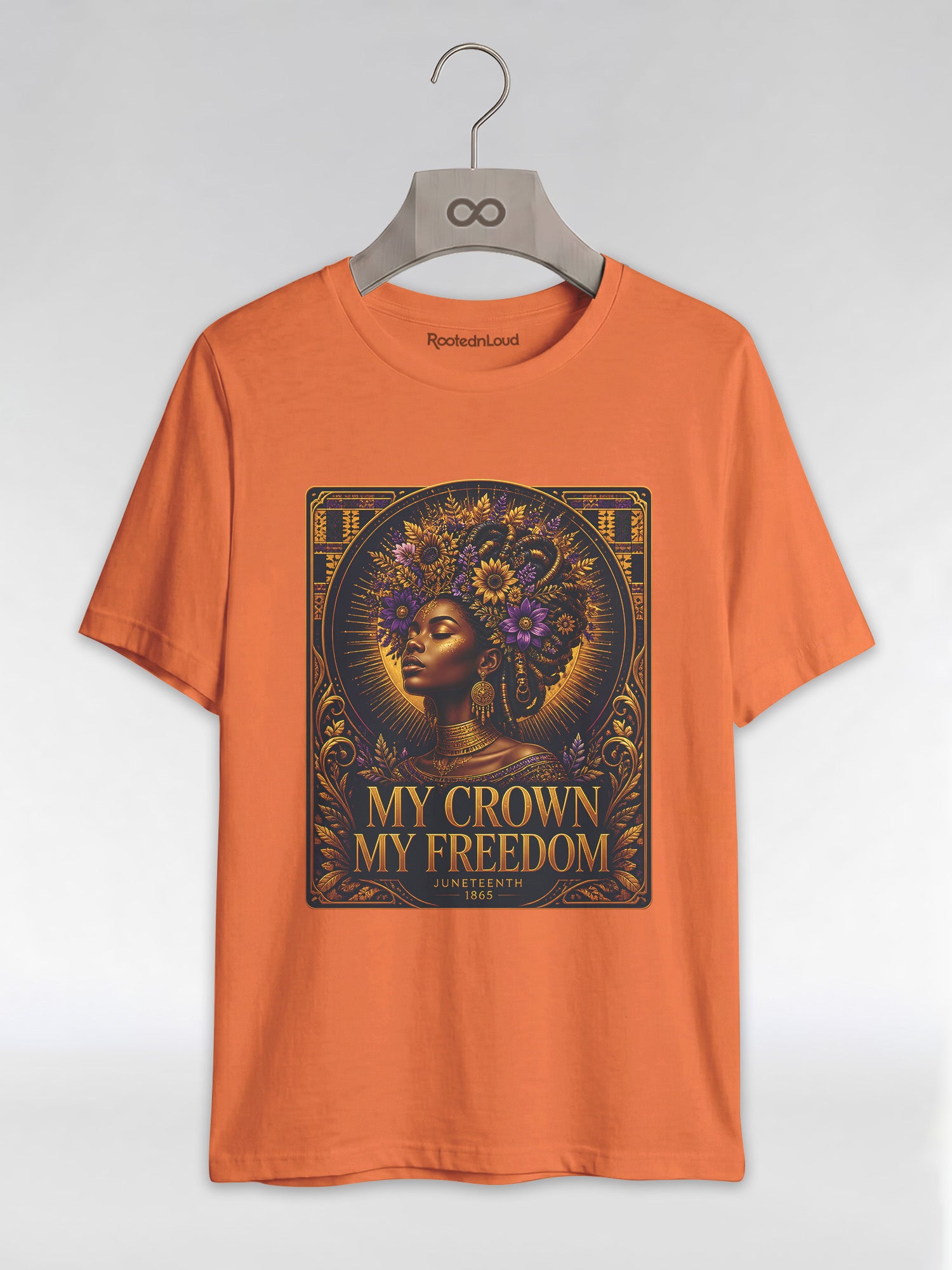 My Crown My Freedom: Juneteenth Melanin Queen Graphic T-Shirt - RootednLoud