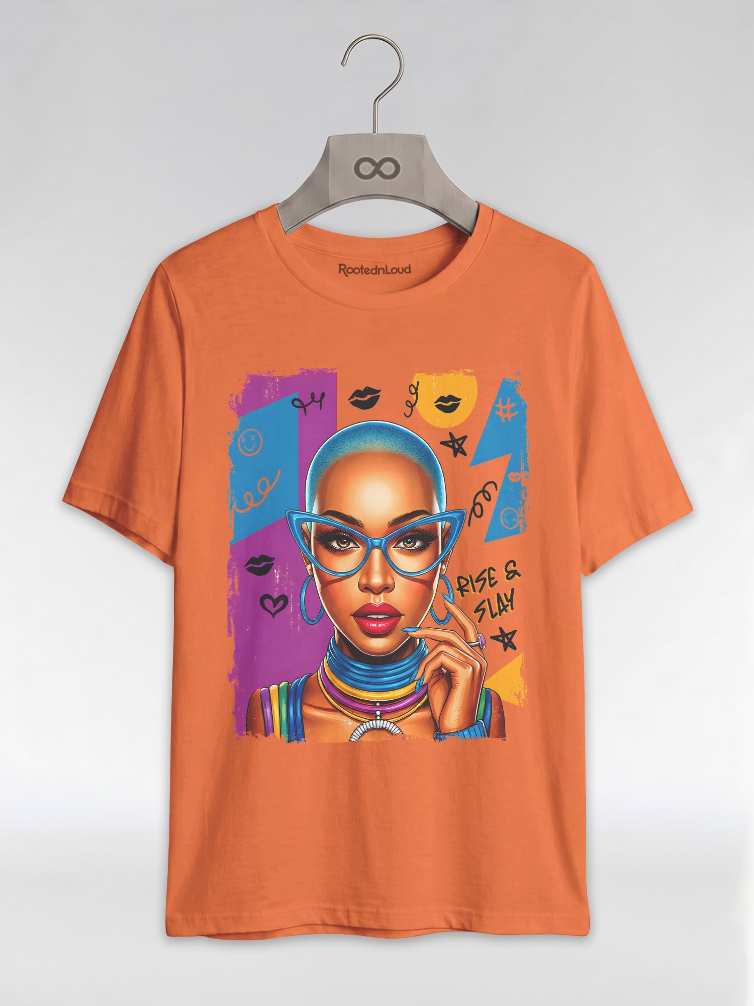 Rise & Slay: 90s Retro Pop Art Black Queen Graphic T-Shirt - RootednLoud