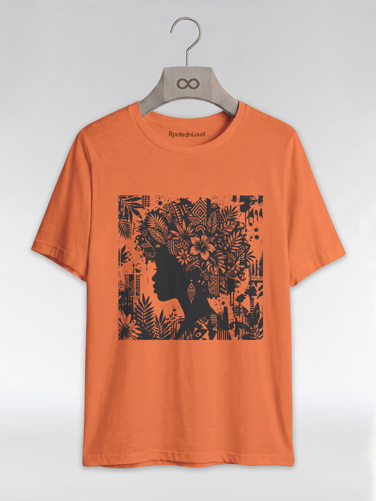 Black Queen: Artistic Silhouette Floral Graphic T-Shirt - RootednLoud