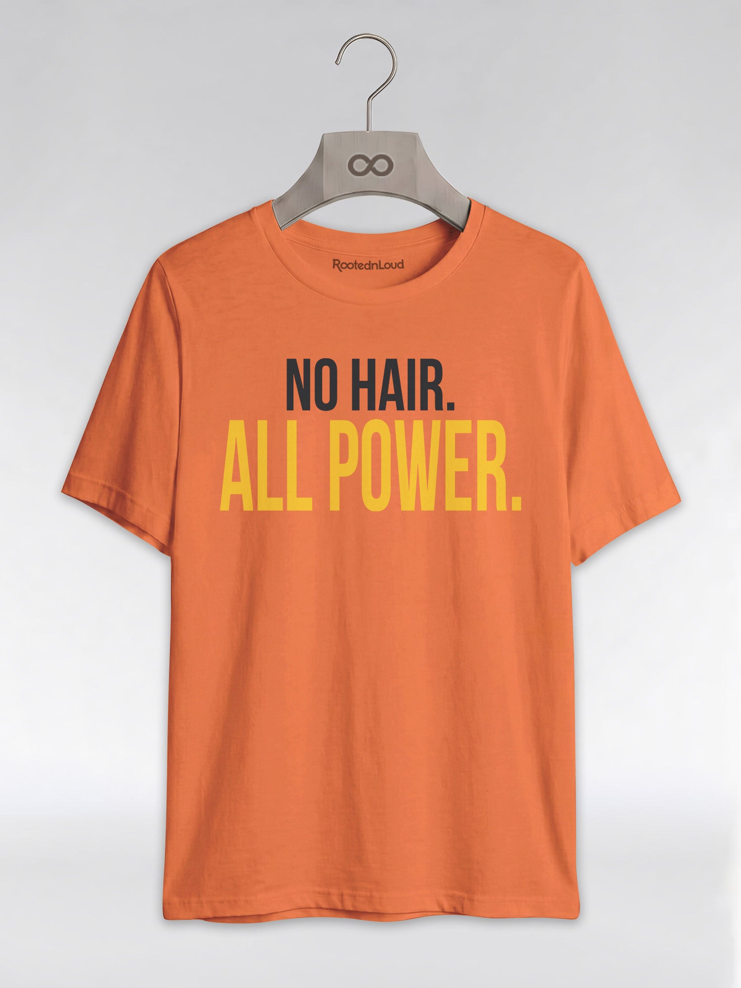 No Hair All Power T-Shirt: Bald Pride Empowerment Graphic T-Shirt - RootednLoud