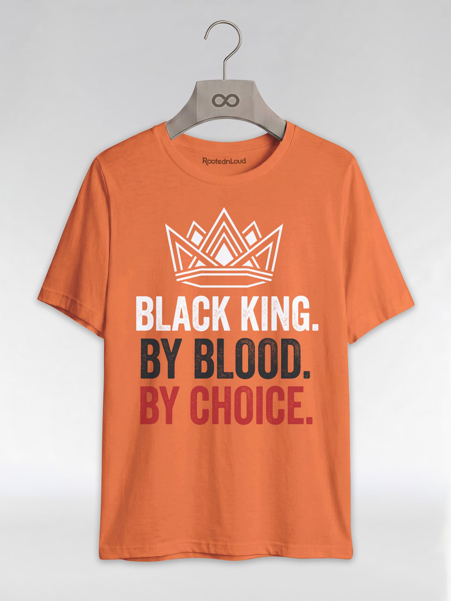Black King By Blood By Choice: Royal Crown Empowerment Graphic T-Shirt - RootednLoud