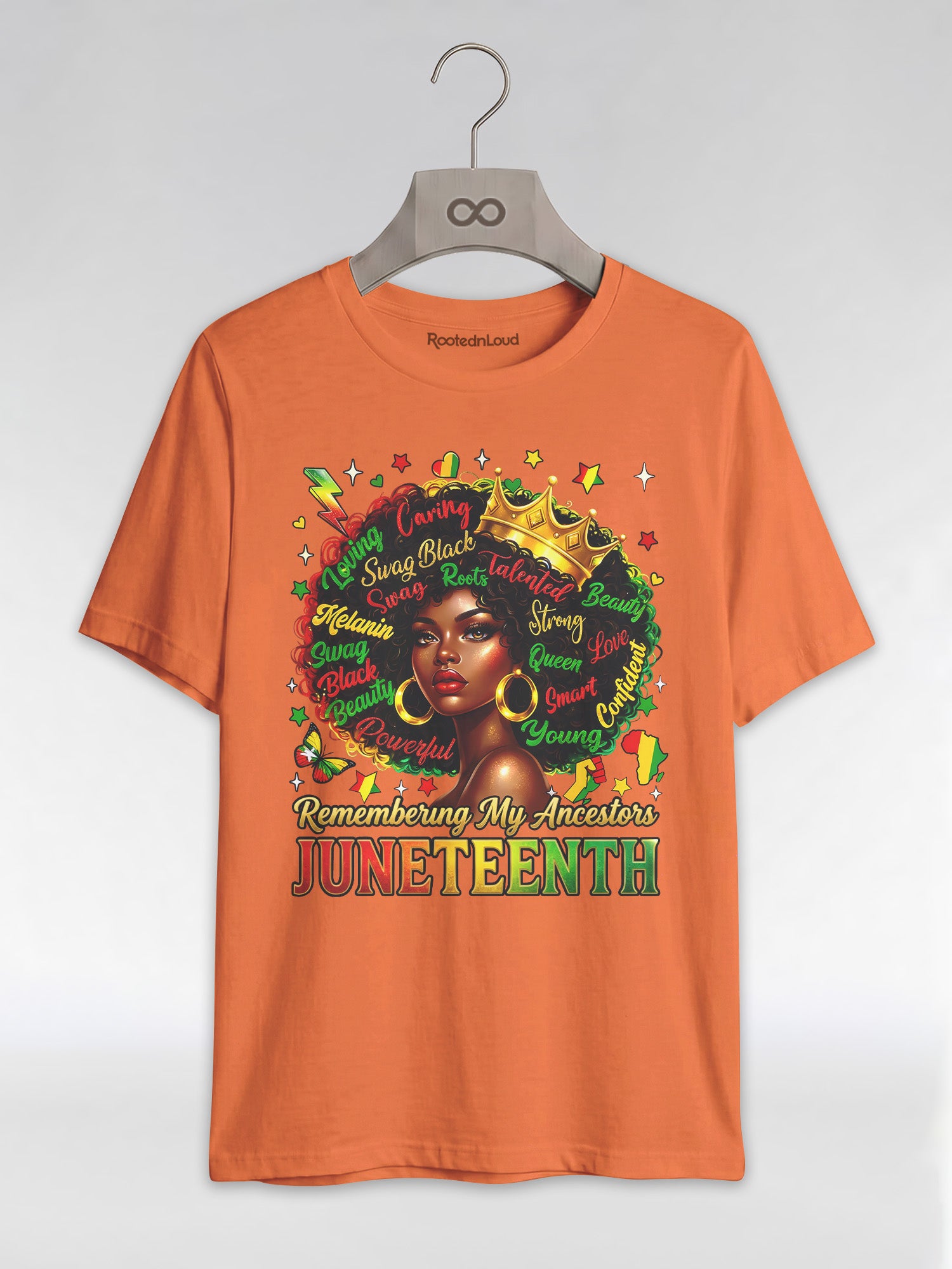 Remembering My Ancestors Juneteenth: Black Queen Graphic T-Shirt - RootednLoud