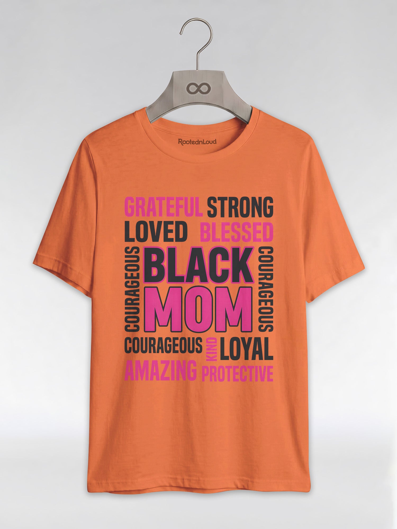 Strong & Blessed: Black Mom Affirmations Typography Graphic T-Shirt - RootednLoud