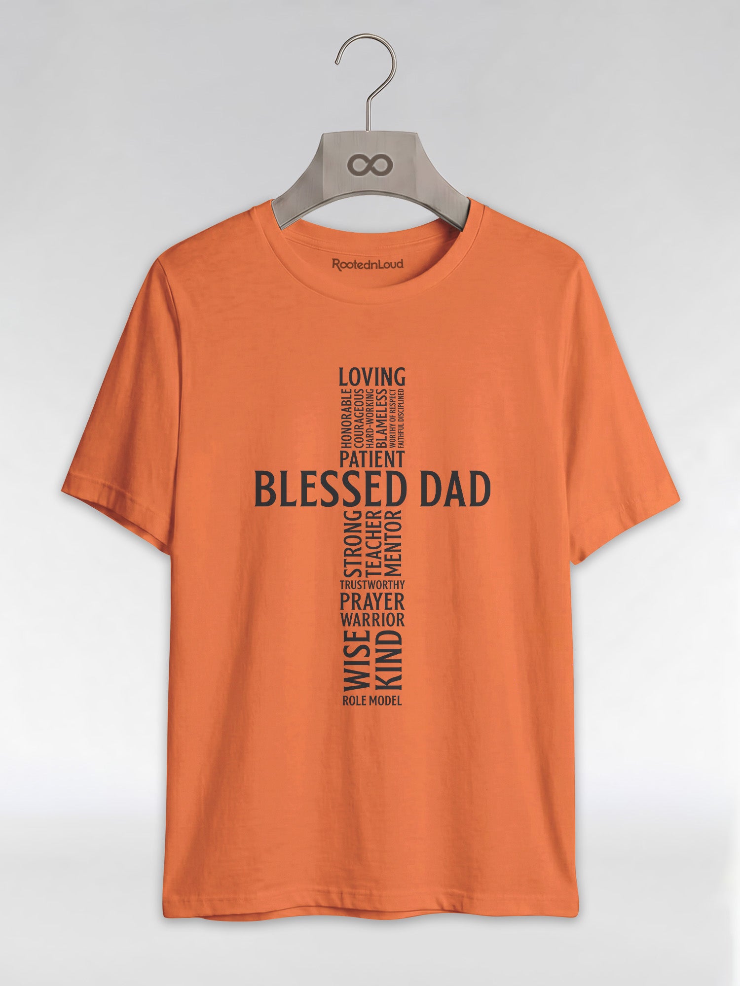 Blessed Black Dad: The Christian Cross Typography Graphic T-Shirt - RootednLoud