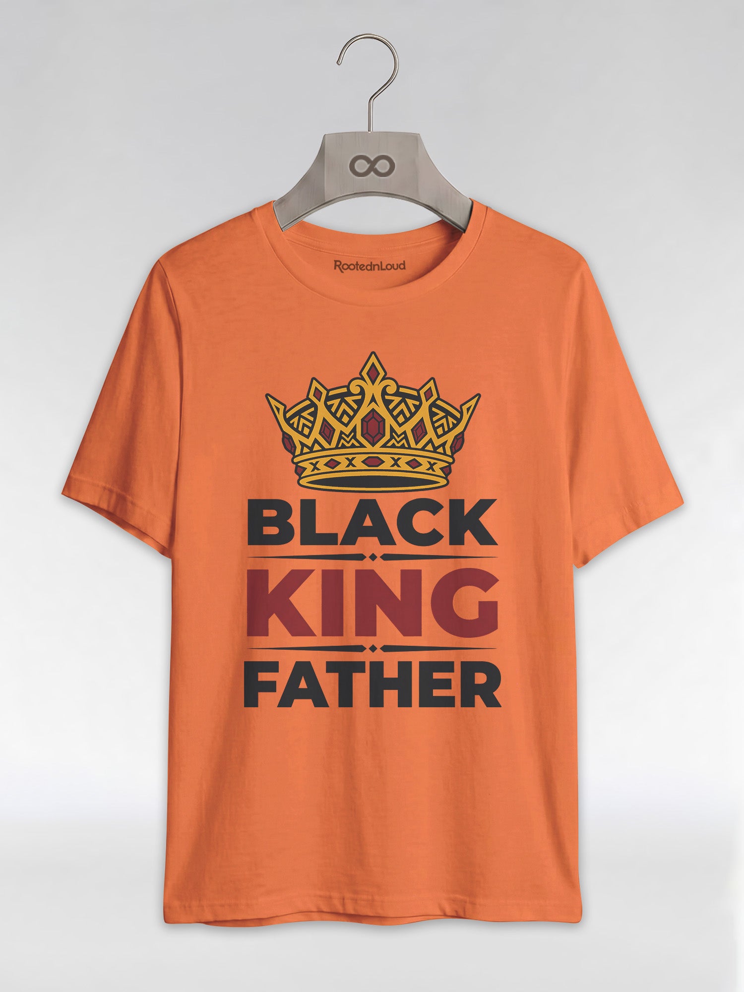 Black King Father Crown: Proud Dad Empowerment Graphic T-Shirt - RootednLoud