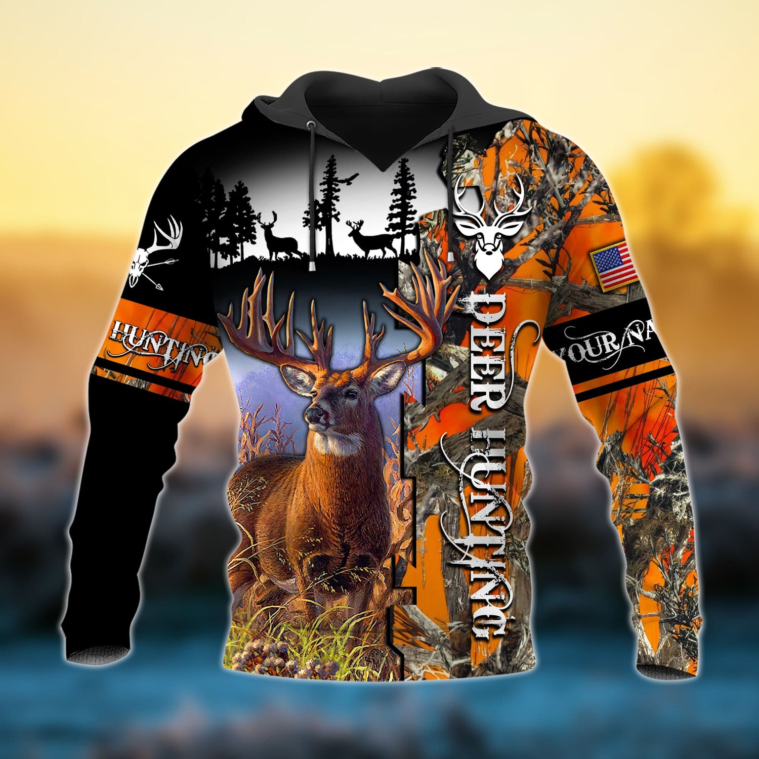 3D Hunting Hoodie Name