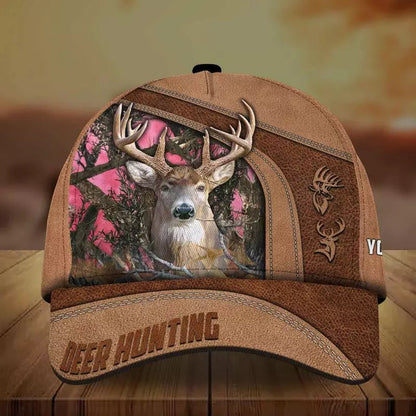 Frenzidea Premium Brown Printed Deer Hunting Personalized Cap