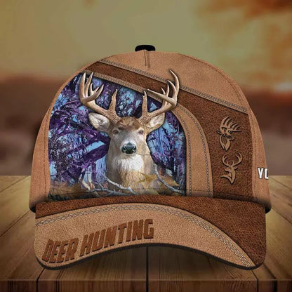 Frenzidea Premium Brown Printed Deer Hunting Personalized Cap