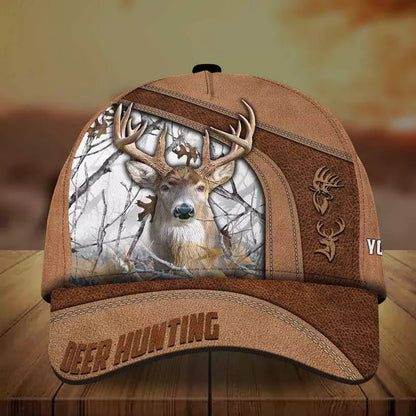 Frenzidea Premium Brown Printed Deer Hunting Personalized Cap