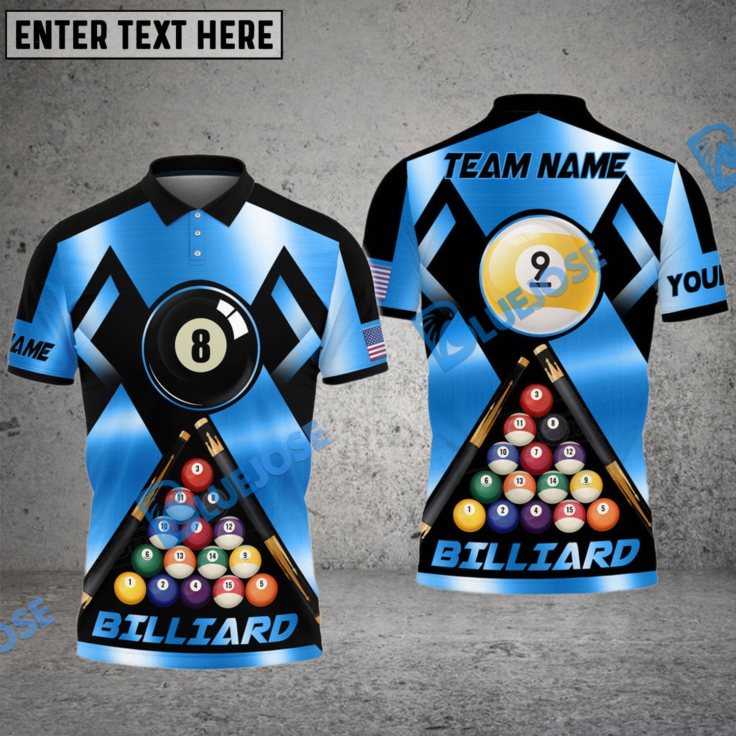 Frenzidea Billiards 8 Ball & 9 Ball Metal In My Veins Personalized Name, Team Name Unisex Shirt ( 4 Colors )