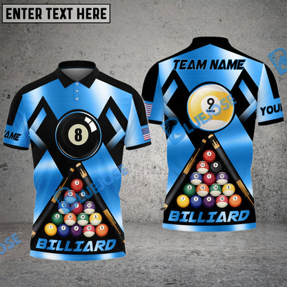 Frenzidea Billiards 8 Ball & 9 Ball Metal In My Veins Personalized Name, Team Name Unisex Shirt ( 4 Colors )