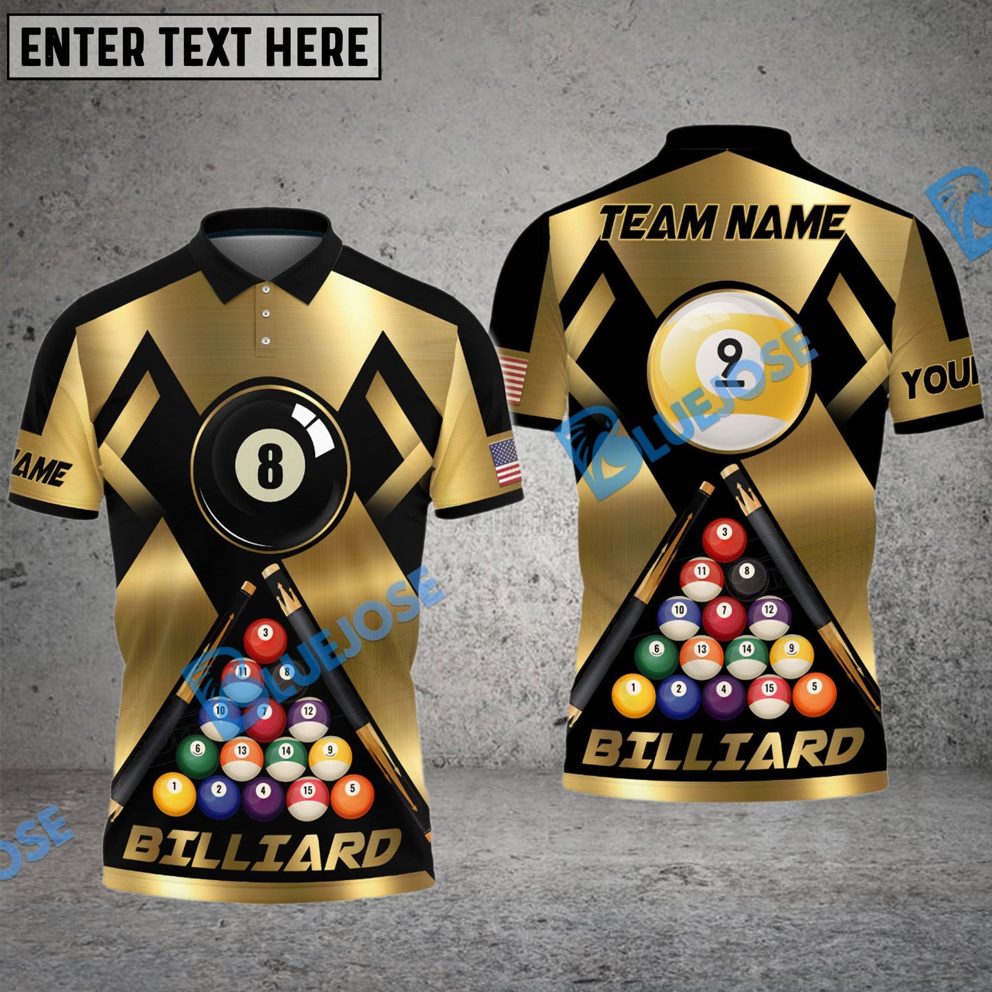 Frenzidea Billiards 8 Ball & 9 Ball Metal In My Veins Personalized Name, Team Name Unisex Shirt ( 4 Colors )