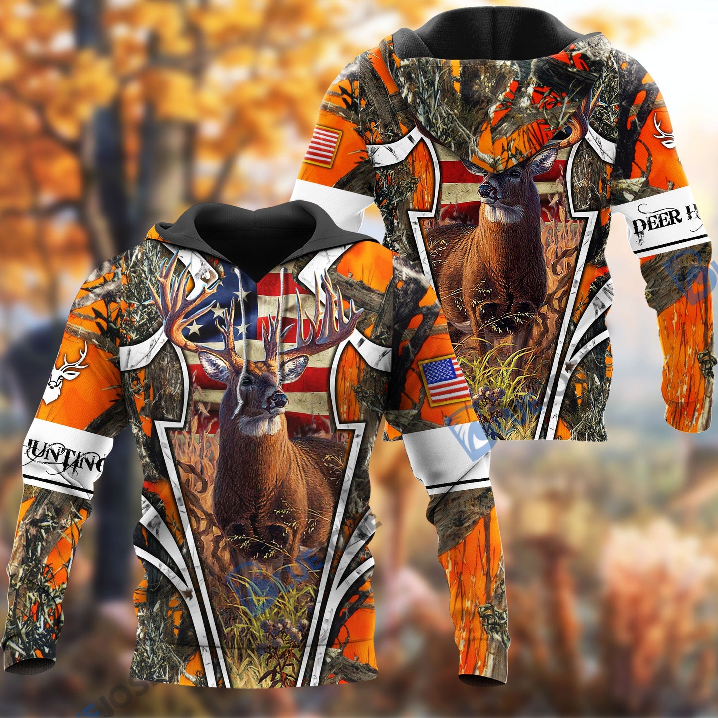 Frenzidea Personalized Name Deer Hunting Color Pattern 3D Shirts