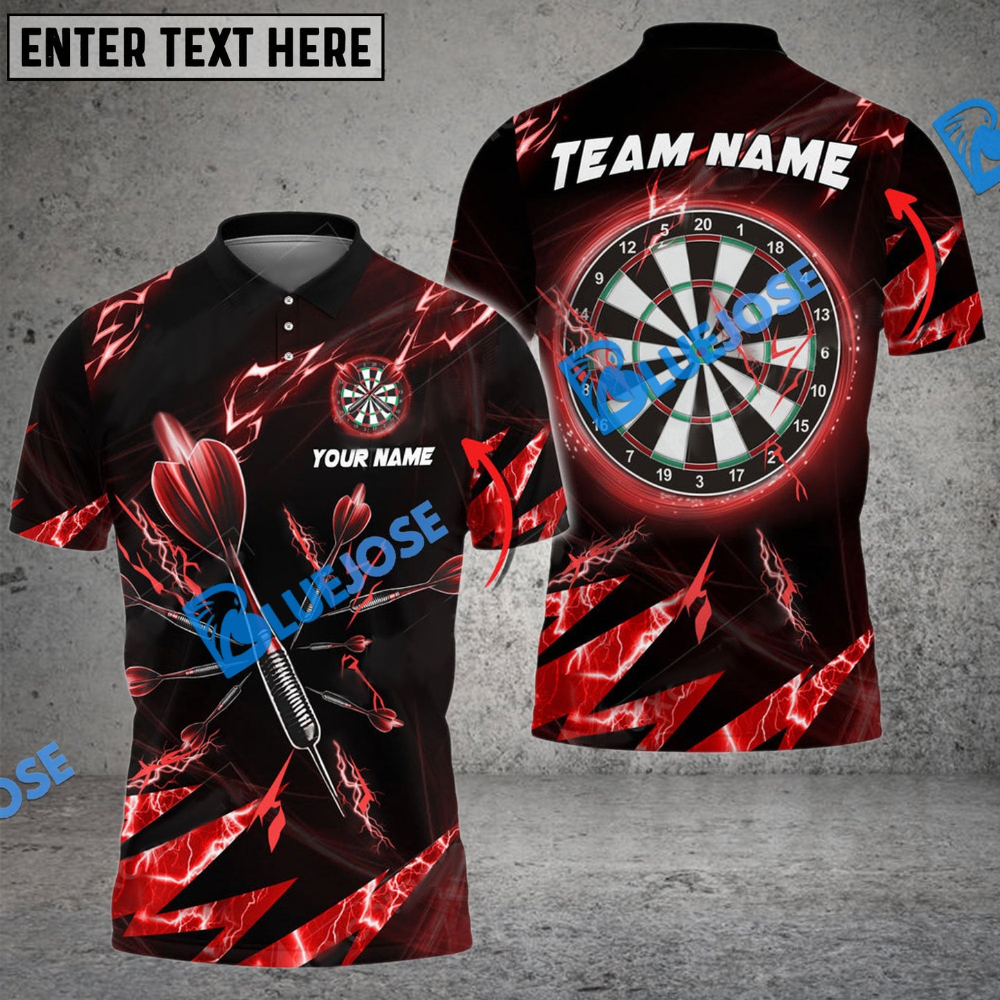 Frenzidea Darts Thunder Crack Personalized Name, Team Name 3D Shirt (4 Colors)
