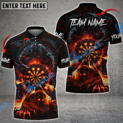 Frenzidea Darts Hell Dragon Personalized Name, Team Name 3D Shirt (4 Colors)
