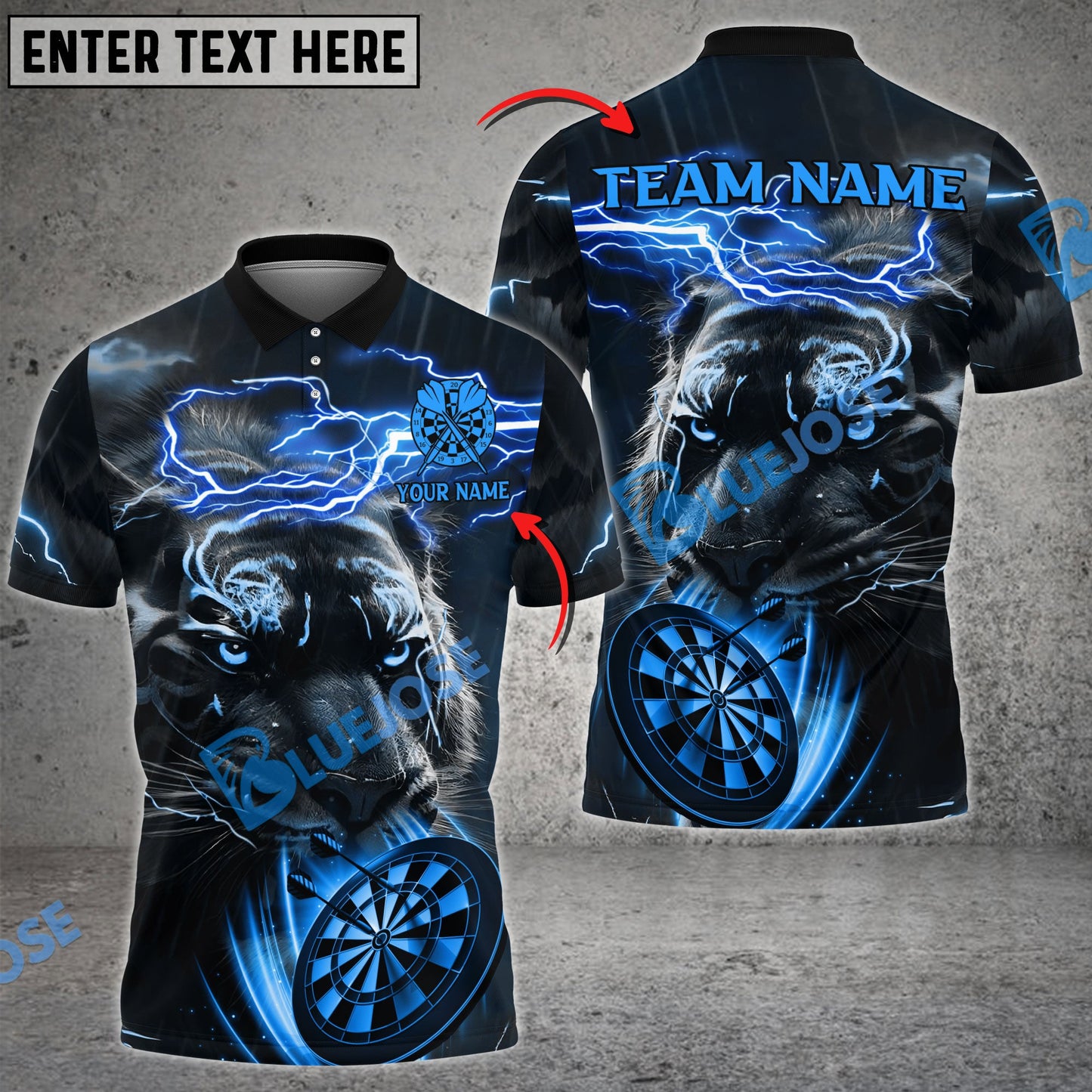 Frenzidea Darts Storm Tiger Personalized Name, Team Name 3D Shirt (4 Colors)