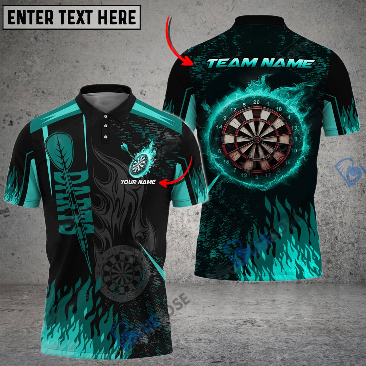 Frenzidea Darts Burning Room Personalized Name, Team Name 3D Shirt (4 Colors)