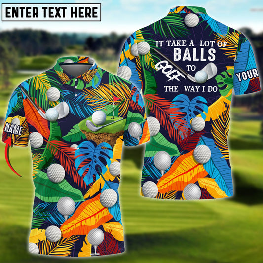 frenzidea Golf Tropical Floral Personalized Name 3D Shirt