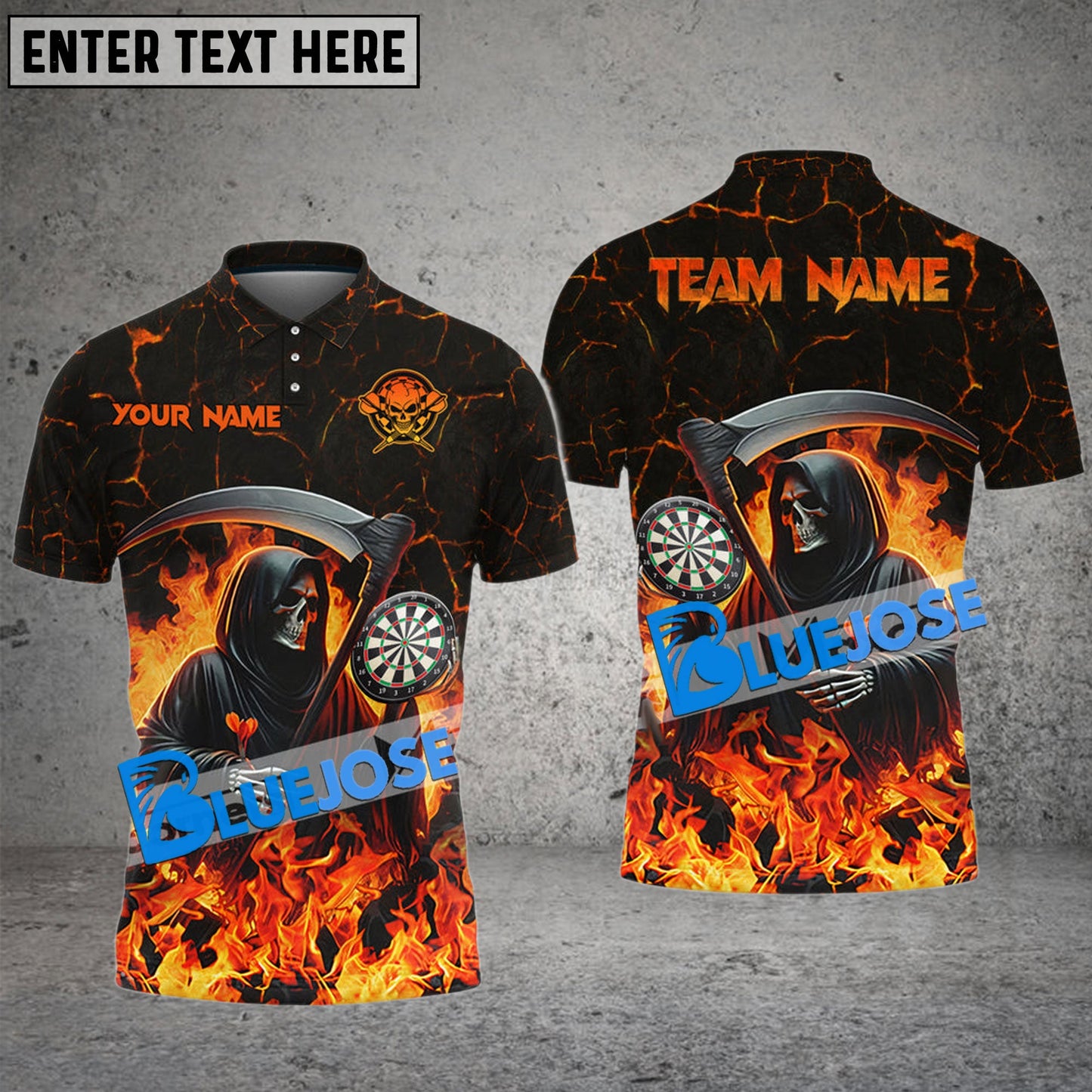 Frenzidea Darts Hell Reaper Personalized Name, Team Name 3D Shirt (4 Colors)