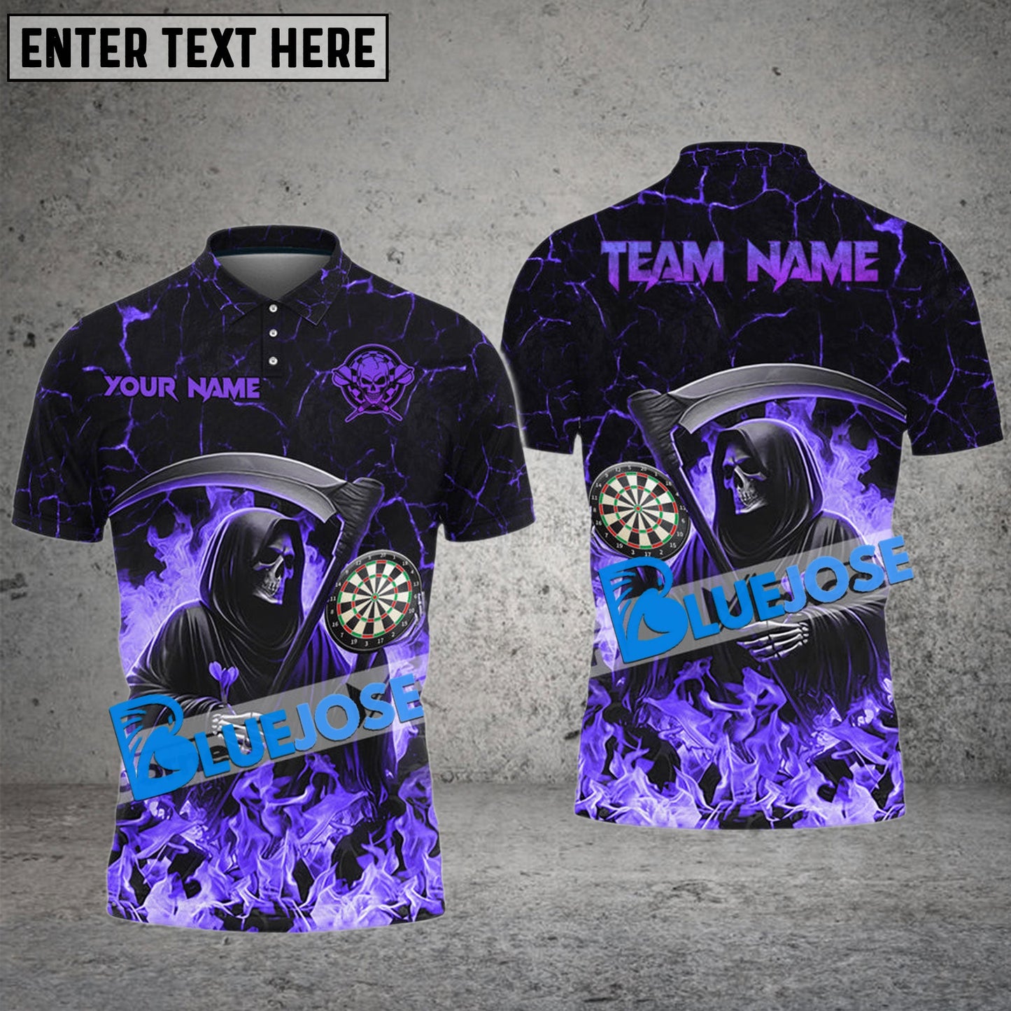 Frenzidea Darts Hell Reaper Personalized Name, Team Name 3D Shirt (4 Colors)