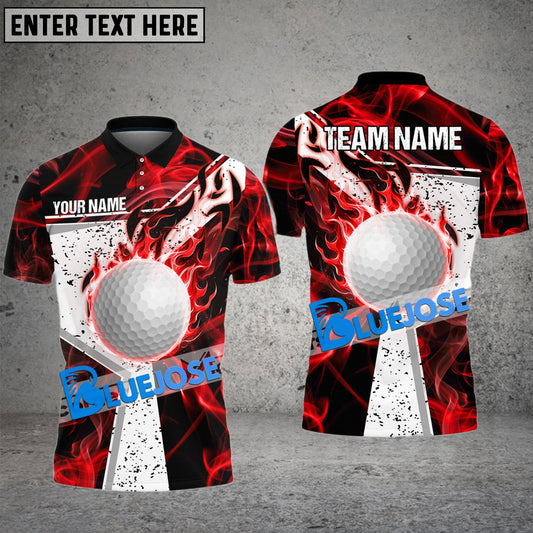Frenzidea Golf Fire Destroys Darkness Customized Name, Team Name 3D Shirts (4 Colors)