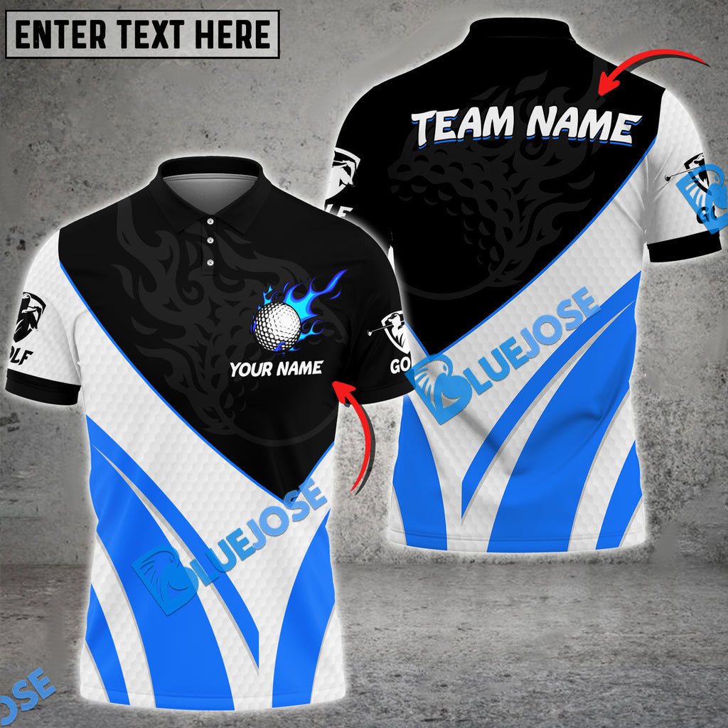 Frenzidea Golf Fire Ball Plus Customized Name, Team Name 3D Shirts (3 Colors)