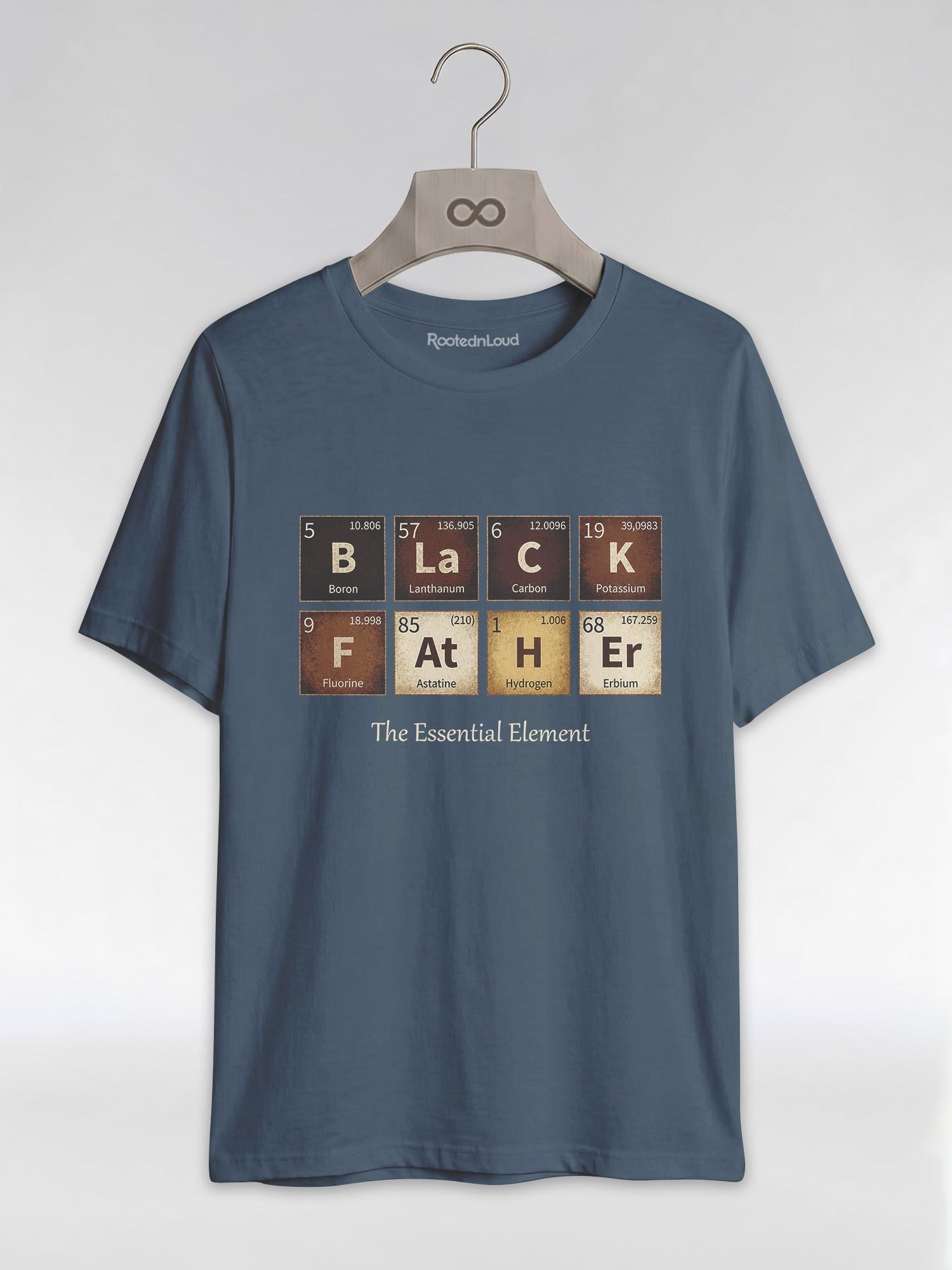 Black Father: The Essential Element Periodic Table Graphic T-Shirt - RootednLoud