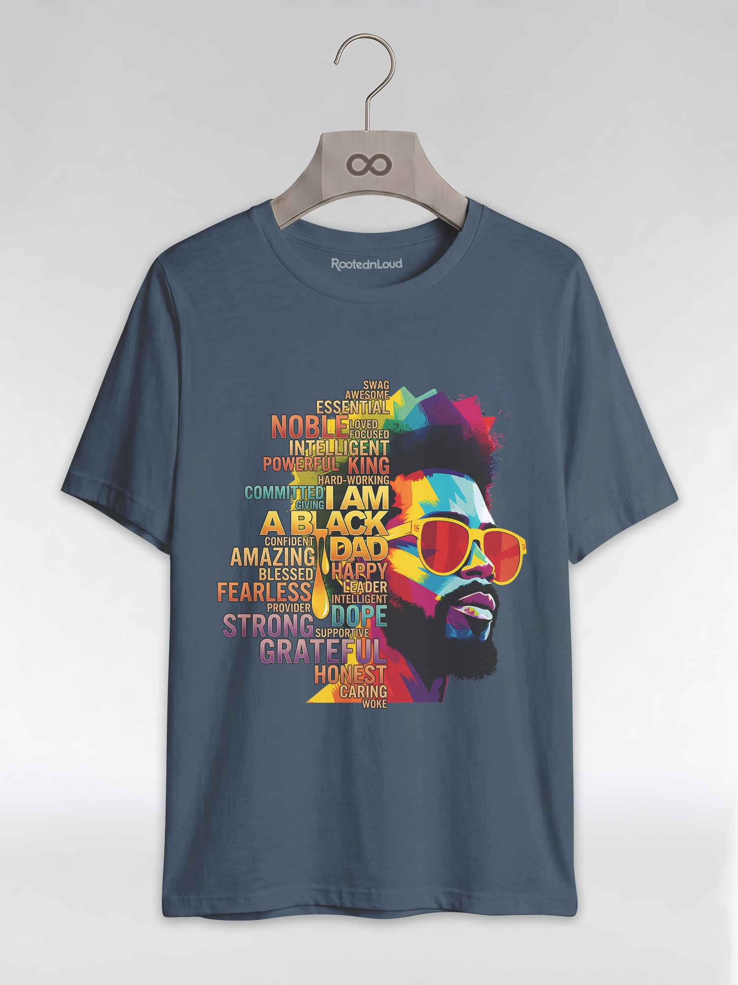I Am A Black Dad: Colorful Pop Art Typography Graphic T-Shirt - RootednLoud