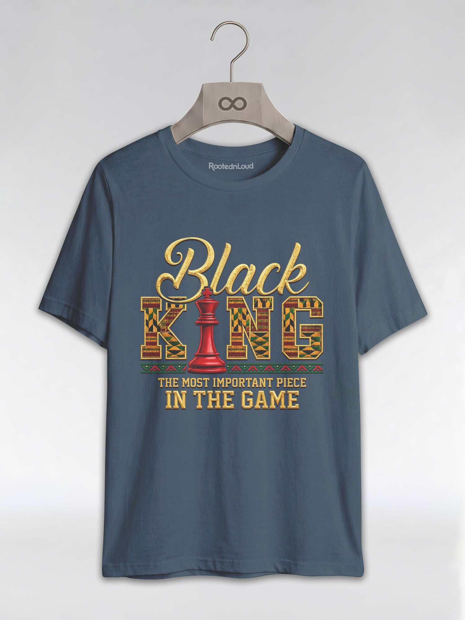 Black King Dad: The Most Important Piece In The Game Graphic T-Shirt - RootednLoud