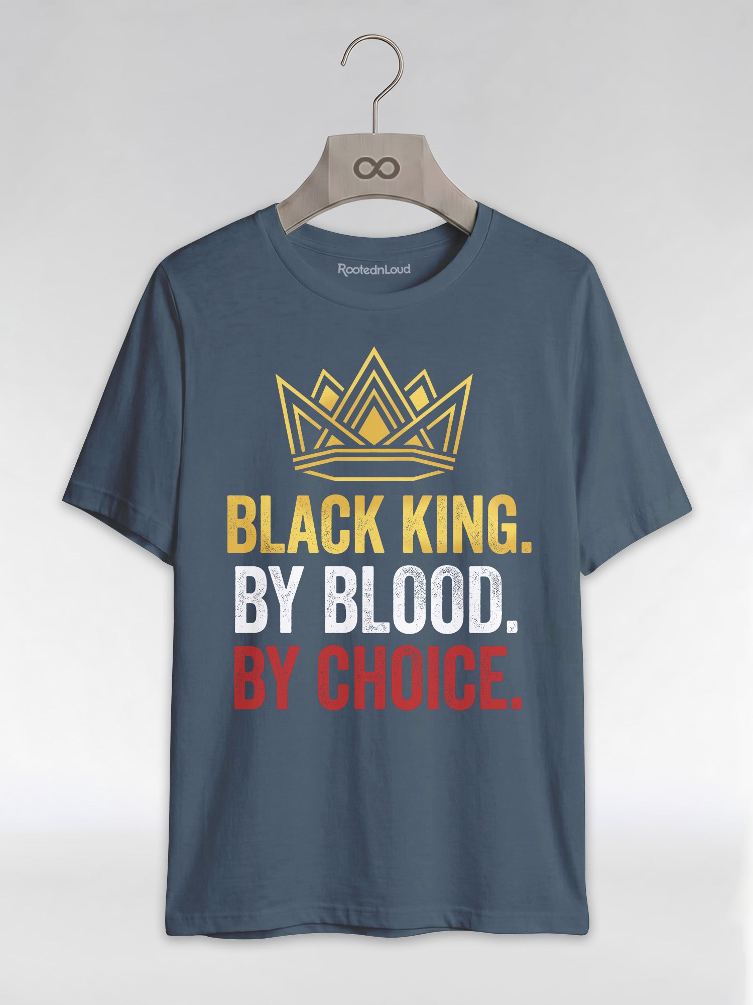 Black King By Blood By Choice: Royal Crown Empowerment Graphic T-Shirt - RootednLoud