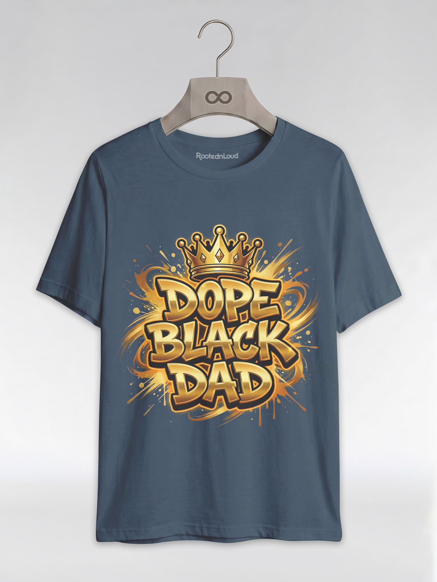 Dope Black Dad – Gold Graffiti King Edition Graphic T-Shirt - RootednLoud