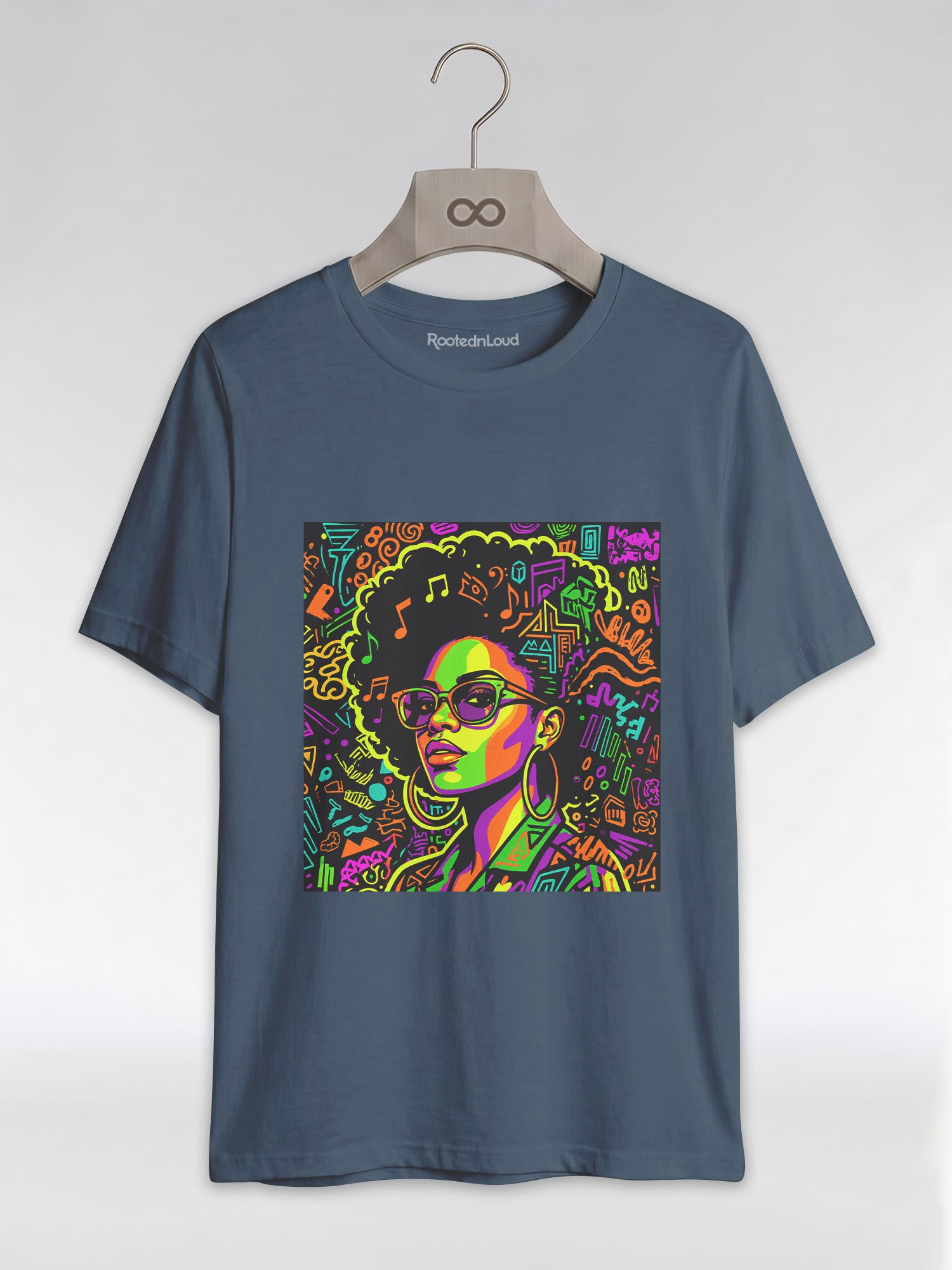 Black Girl Magic: Musical Neon Pop Art Graphic T-Shirt - RootednLoud