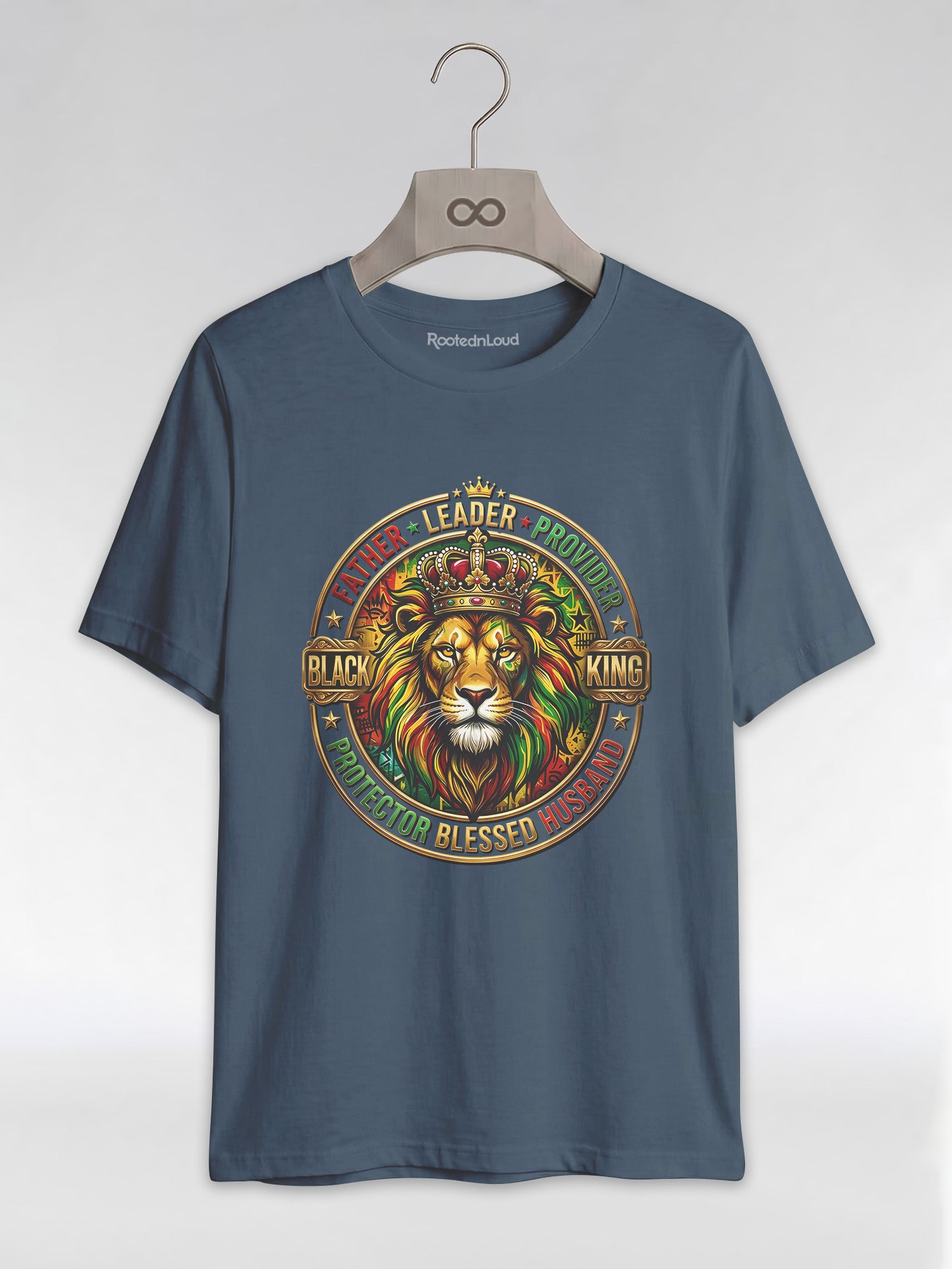 The Royal Patriarch: Proud Black Dad & Husband Graphic T-Shirt - RootednLoud