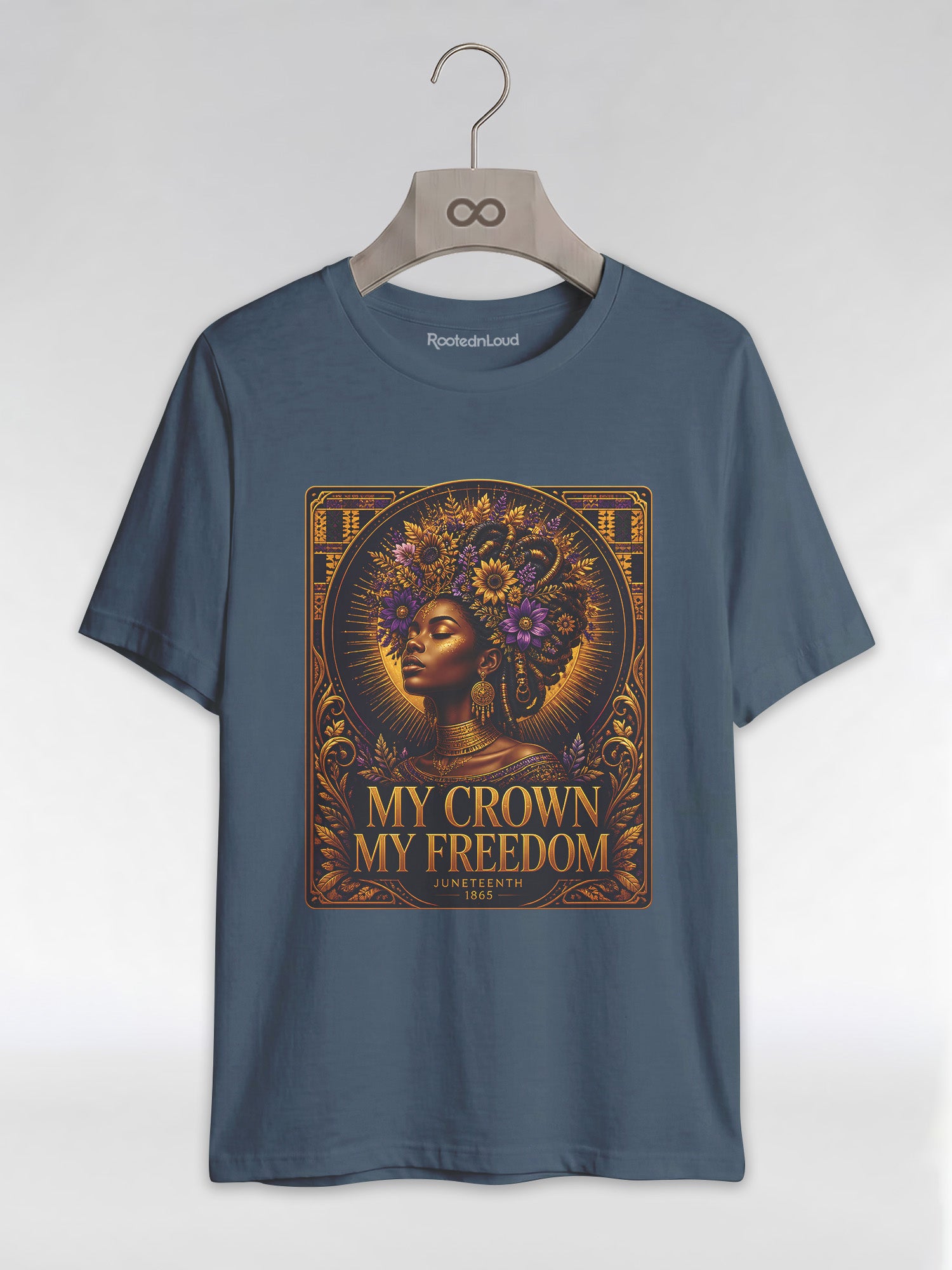 My Crown My Freedom: Juneteenth Melanin Queen Graphic T-Shirt - RootednLoud