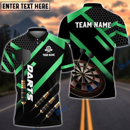 Frenzidea Darts Metalic Style Personalized Name, Team Name 3D Shirt (4 Colors)